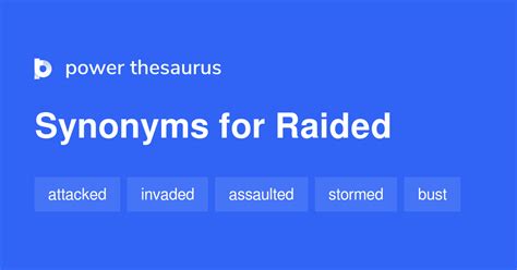 raided synonym|112 similar to raided.